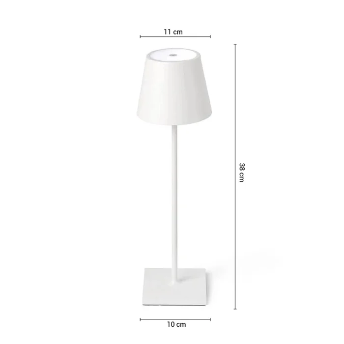Lámpara de Mesa Roger Recargable Dimerizable Blanca en Blanco - Lámparas de mesa, Uruguay | Serlux, vista 5