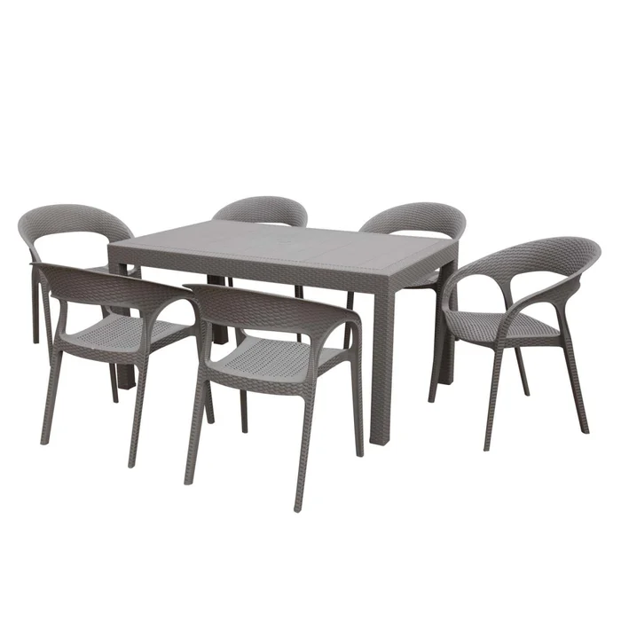 Juego Comedor Marrón Polipropileno Acadia en Marrón - Muebles para el exterior, Uruguay | Divino, vista 2