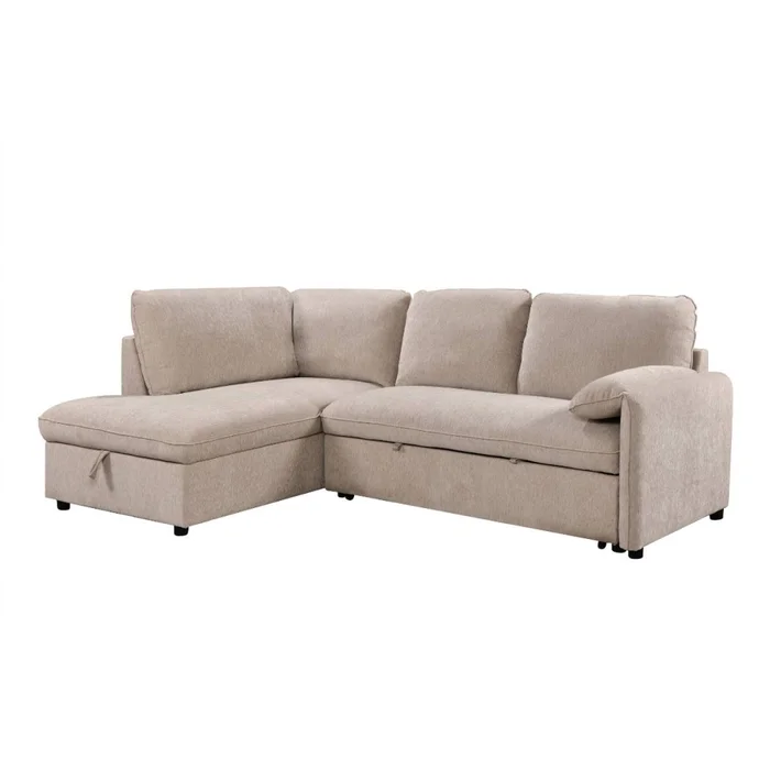 Rinconera cama Cosmo (c/baúl) - Tela Microfibra - Chaise izquierdo - 120 (Beige) en Beige - Sillones y sofás, Uruguay | Nyr, vista 4