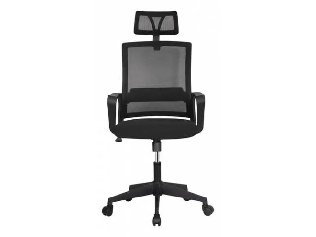 Silla ejecutiva Mesh Apoya cabeza Base Cromada en Negro - Escritorios y sillas de escritorio, Uruguay | Que Sal Muebleria