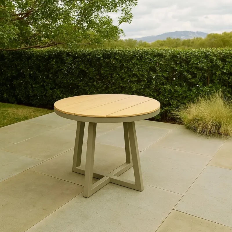MESA DE EXTERIOR BRONTE Gris CIRCULAR en Gris - Mesas de comedor, Uruguay | Viasono