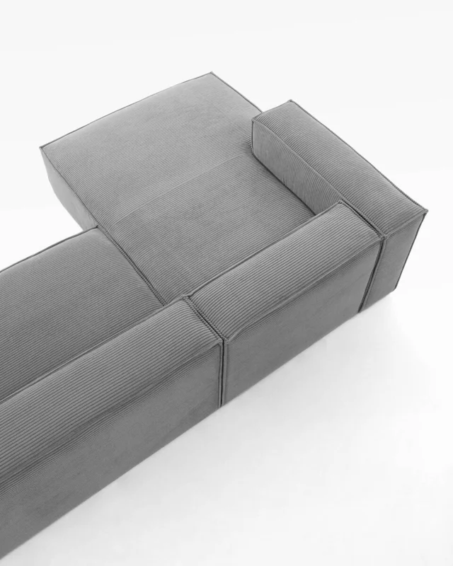 Sofá Blok 3 plazas chaise longue izquierdo pana gris 330 cm en Gris - Sillones y sofás, Uruguay | Kavehome, vista 3