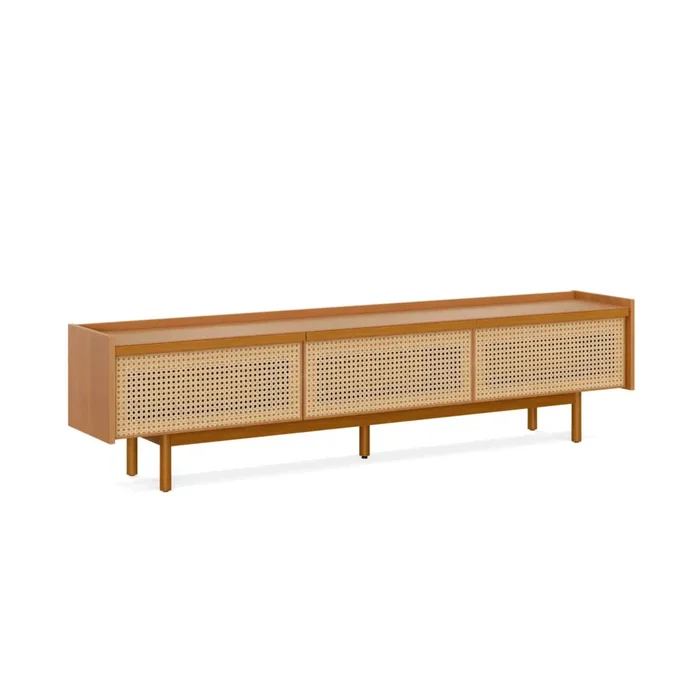 Rack de TV Dune Rattan 2.2 - Línea Nevada - Marrón en Madera natural - Muebles para TV, Uruguay | Ecowood, vista 2