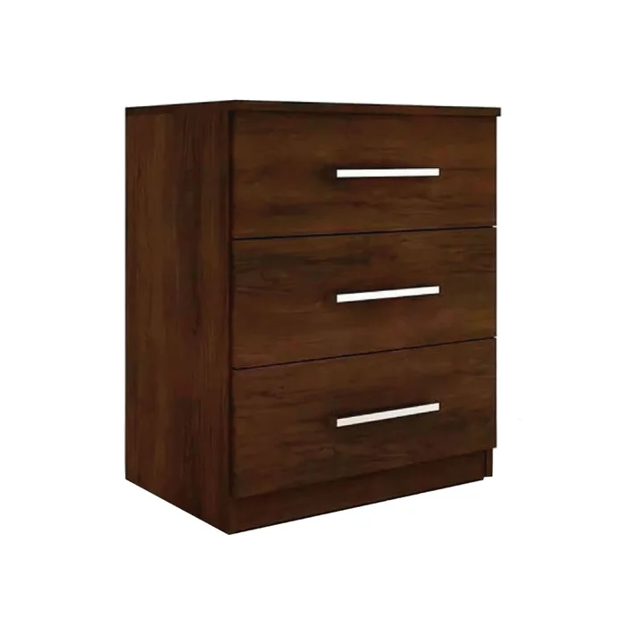 Mesa De Luz 3 Cajones Dormitorio Cp038 en Negro - Mesas de living, Uruguay | Soy Hogar