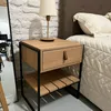 Mesa de Luz James (Marrón Claro/Hierro Negro) - Mesas de luz, Uruguay | Berna home, vista 3 de 5
