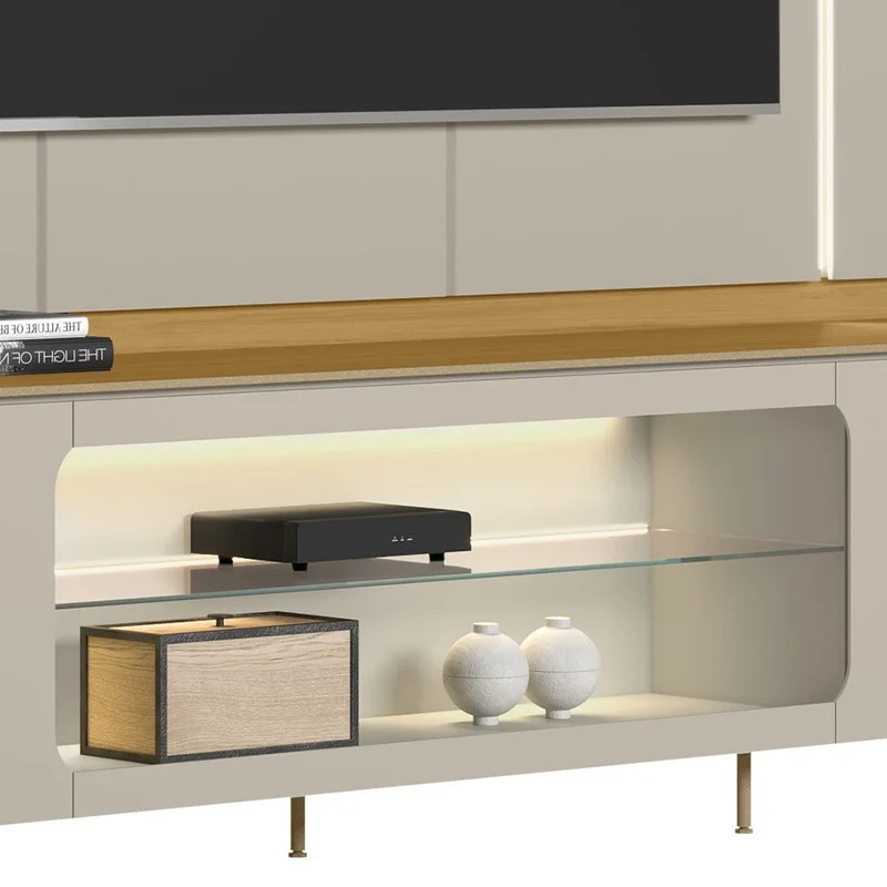 Home Rack/Panel Santorini Curvo con Led en Blanco - Muebles para TV, Uruguay | Balton, vista 9