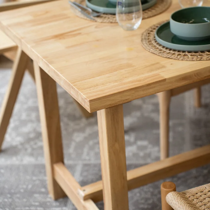 Mesa de comedor Madera Maciza Toronto 160 cm - Línea Serena en Madera natural - Mesas de comedor, Uruguay | Ecowood, vista 3