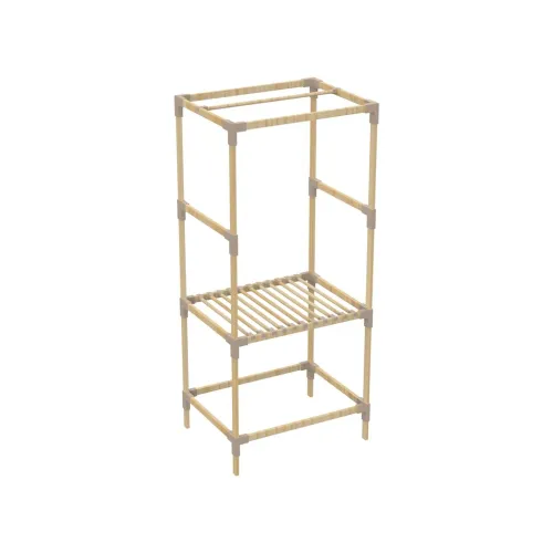 ORGANIZADOR/PERCHERO 156X46X75CM MADERA Y PP en Madera natural - Bibliotecas, Uruguay | Koz