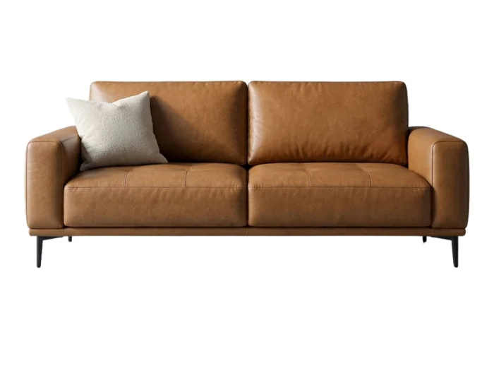 Sofa 3 cps LORENZO Cuero Vacuno - Whisky en Whisky - Sillones y sofás, Uruguay | Finkel, vista 2
