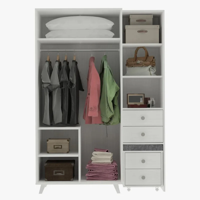 Ropero 3 Puertas Madera Maciza - Línea Versátil en Blanco - Roperos y placares, Uruguay | Ecowood, vista 4
