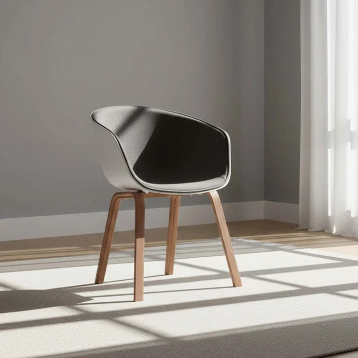 Silla De Comedor Polipropileno-y-madera Gris Gardenia en Gris - Sillas, Uruguay | Divino