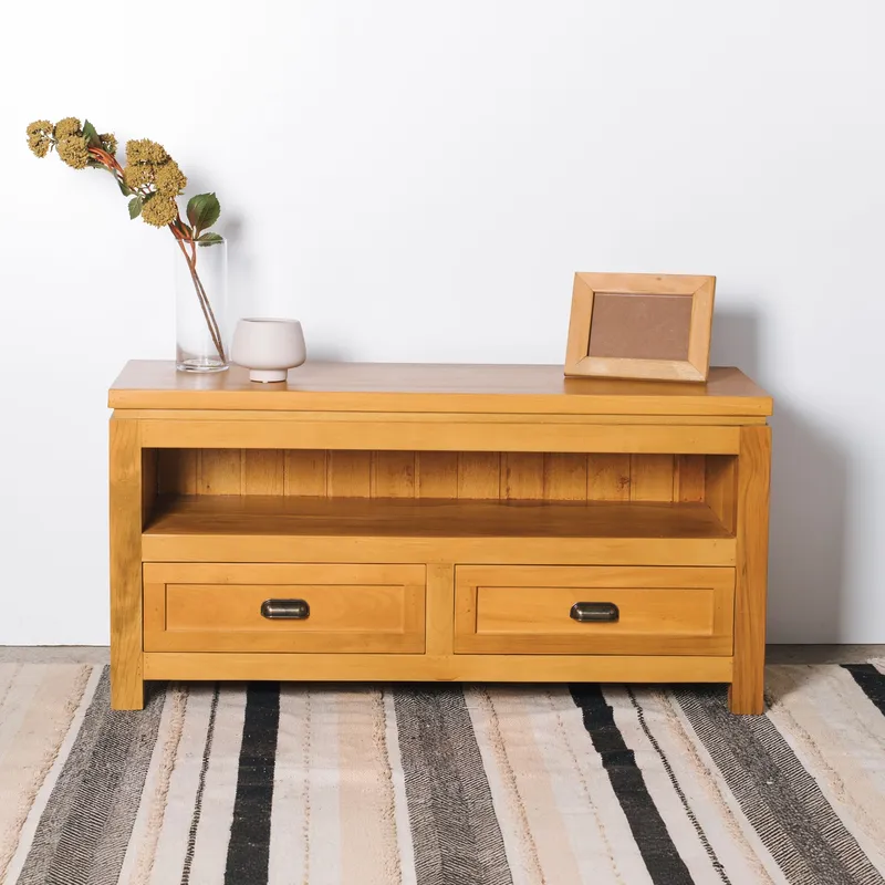 RACK ITACARÉ 1,20mt en Madera natural - Muebles para TV, Uruguay | Fundamento Muebles