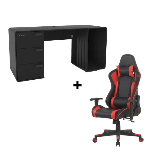 Silla C/parlante + Escritorio Gamer Station Xt en NEG/ROJO|NEGRO - Escritorios y sillas de escritorio, Uruguay | Divino