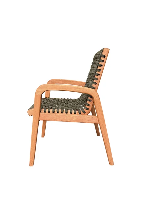 SILLA TRACO C/BRAZO CUERDA VERDE 56x62x85CM JATOBA en natural y - Muebles para el exterior, Uruguay | Vinibel, vista 2