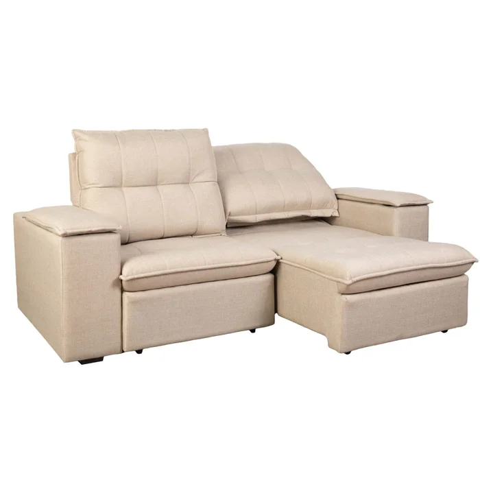 Sofa Retractil 3 Cuerpos Tela Natural-beige Atlanta Beige en Beige - Sillones y sofás, Uruguay | Divino, vista 5