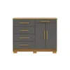 Comoda 5 Cajones 2 Puertas Moderna Con Estante 100% Mdp - Cómodas, Uruguay | Lais Muebles, vista 1 de 4