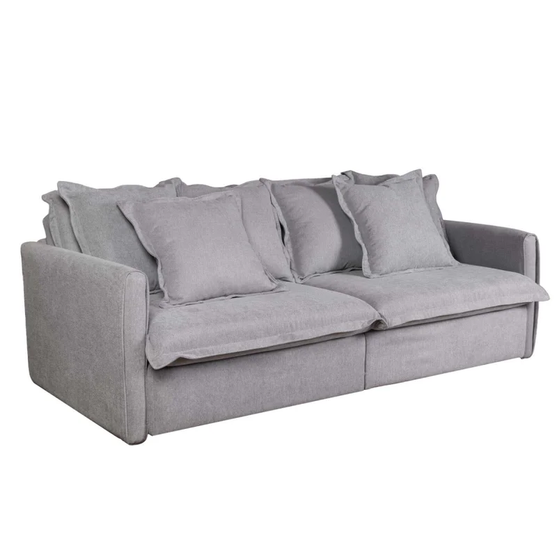 Sofá Cama 3 Cuerpos Tela Gris Verona en Gris - Sillones y sofás, Uruguay | Divino, vista 3