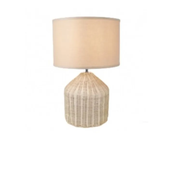 Lámpara de Mesa en rattan y Metal en Beige - Lámparas de mesa, Uruguay | Finkel