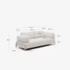 Sofá Compo 3 plazas de chenilla beige y estructura de metal gris 232 cm en Beige - Sillones y sofás, Uruguay | Kavehome, vista 10 de 10