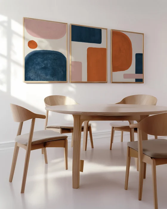 Abstractos Neutros - Geometry Tríptico en Multicolor - Láminas, Uruguay | La Cuadrería, vista 2