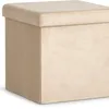 Puf AUNING 38x38 con almac terciopelo arena osc en Arena oscuro - Butacas, banquetas y puffs, Uruguay | JYSK, vista 1 de 5