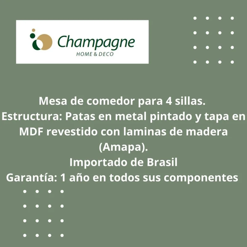 MESA COMEDOR REDONDA - TAPA TIZA - BASE TIZA en Blanco - Mesas de comedor, Uruguay | Champagne Home, vista 3