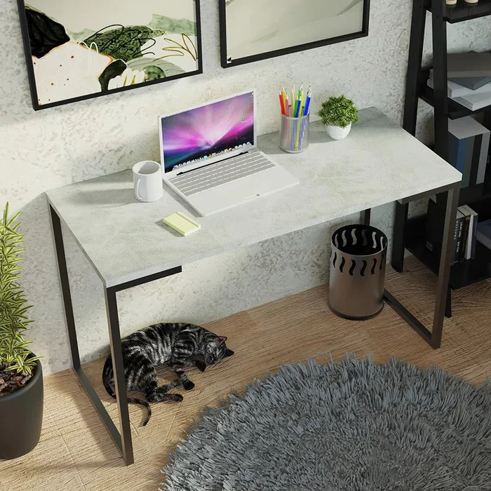 Mesa de escritorio Industrial Madera y Hierro 120cm en Negro - Escritorios, Uruguay | Balton, vista 27
