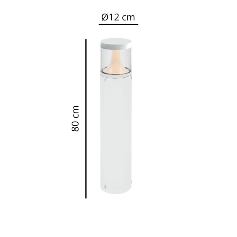 Luminaria Bolardo Exterior 9W Kane 80cm Blanco en Blanco - Lámparas de pie, Uruguay | Unilux, vista 3