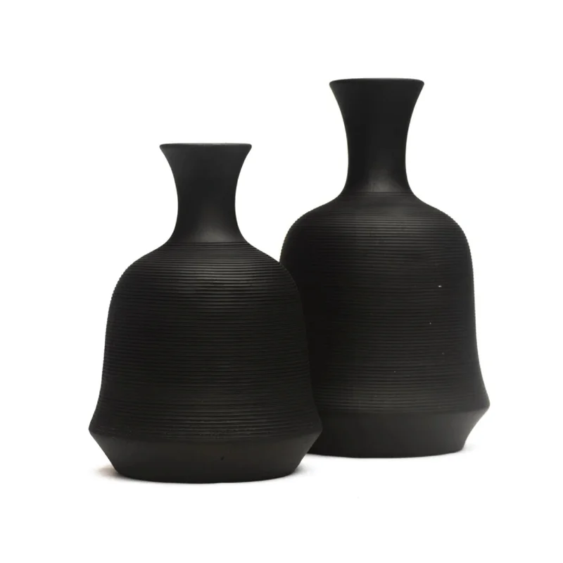 FLORERO CERAMICA D20x31CM BLANCO/NEGRO MATE en Blanco - Jarrones, Uruguay | Koz, vista 3