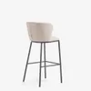 Taburete Ciselia de chenilla - beige y acero negro altura 75 cm en Beige - Butacas, banquetas y puffs, Uruguay | Kavehome, vista 7 de 9