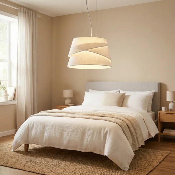 Aura Envolvente Lino en Beige - Lámparas colgantes, Uruguay | La Perla, vista 4