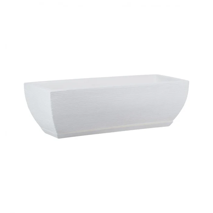 MACETA 48X16CM AMSTERDA GRAPHITO BLANCA en Blanco - Macetas, Uruguay | Decohogar, vista 2