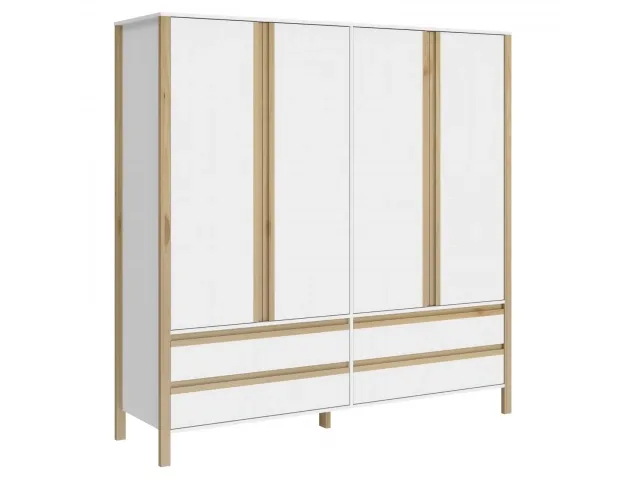 Ropero Combinado Madera 4Puertas, 4Cajones - Roperos y placares, Uruguay | Que Sal Muebleria