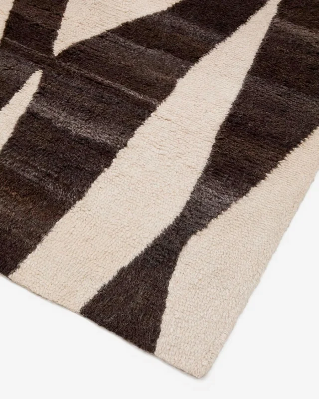 Alfombra Elvar de lana blanco y marrón 160 x 230 cm en Marrón - Alfombras, Uruguay | Kavehome, vista 3