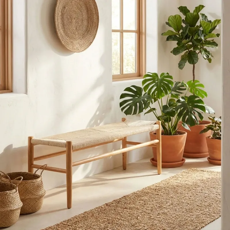 Banco Madera Natural Wishbone - Línea Serena en Madera natural - Sillas, Uruguay | Ecowood