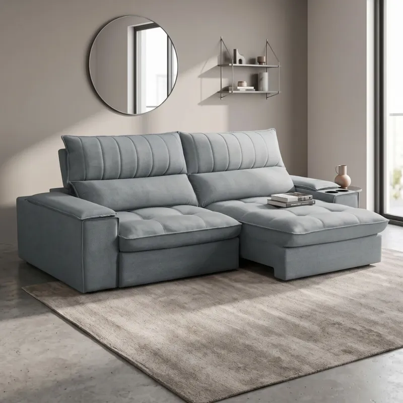 Sillón 3 cuerpos Retráctil Reclinable - Bariloche - Beige en Beige - Sillones y sofás, Uruguay | Rústico Hogar
