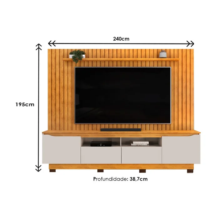 Rack Tv Panel Mueble Living Hasta Led 65 Petrus en Marrón - Muebles, Uruguay | Soy Hogar, vista 6