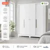 Ropero Armario Monaco 4 Puertas 2 Cajones 1 Perchero y Estantería - Blanco - Roperos y placares, Uruguay | Mulata, vista 2 de 9