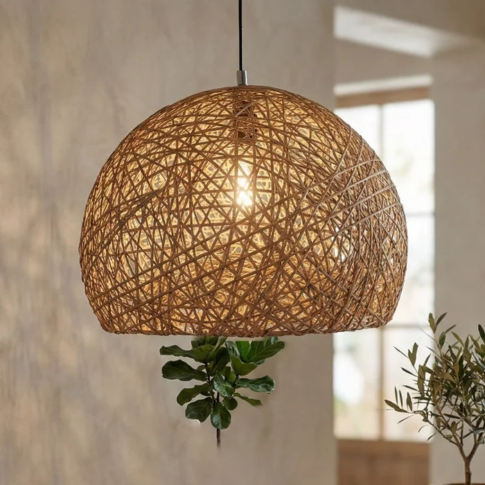 Lámpara colgante Alba 50cm en Natural / Ocre suave - Lámparas colgantes, Uruguay | La Perla, vista 4
