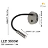 Portátil led de pared con SPOT móvil y brazo flexible - GRIS HUMO en Gris - Lámparas de mesa, Uruguay | Iluminica, vista 4 de 6