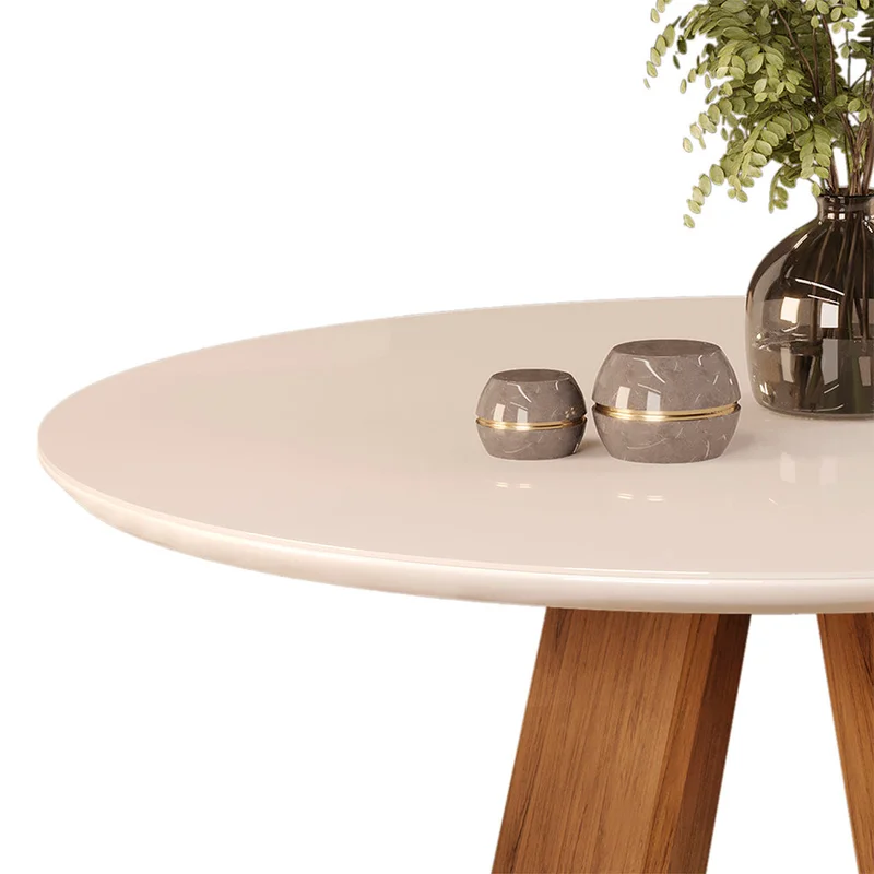 Mesa de Comedor Redonda Blanca Línea Paris en Blanco - Mesas de comedor, Uruguay | Ecowood, vista 4