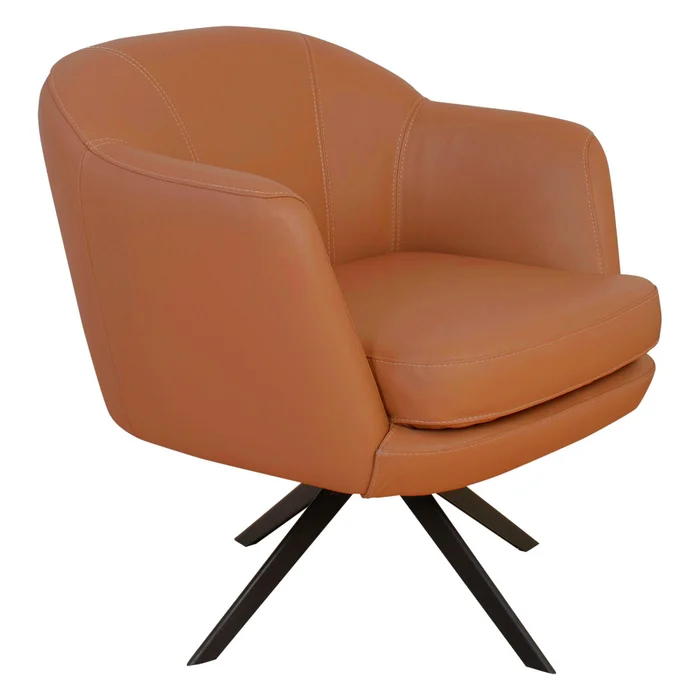 Butaca Giratoria 1 Cuerpo Cuero Marron 1004 Camel en Marrón - Sillones y sofás, Uruguay | Divino