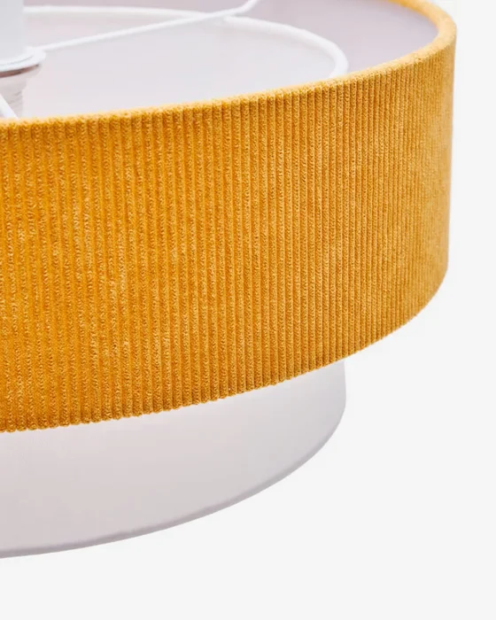 Lámpara de techo Bianella de algodón - y pana mostaza Ø 40 cm en Amarillo - Lámparas colgantes, Uruguay | Kavehome, vista 4