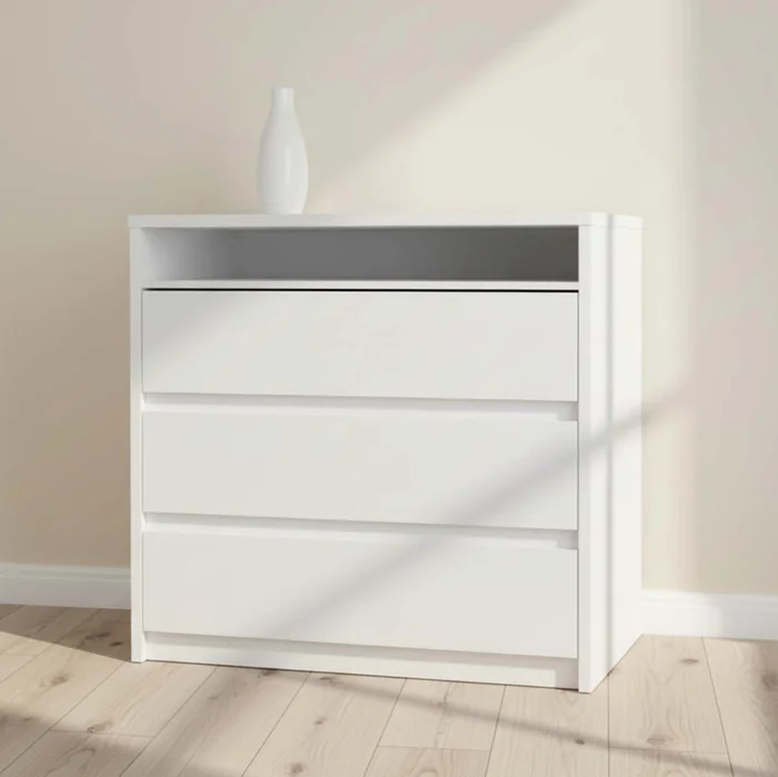 Cómoda Cajonera 3 Cajones Mdf Blanco South en Blanco - Cómodas, Uruguay | Divino