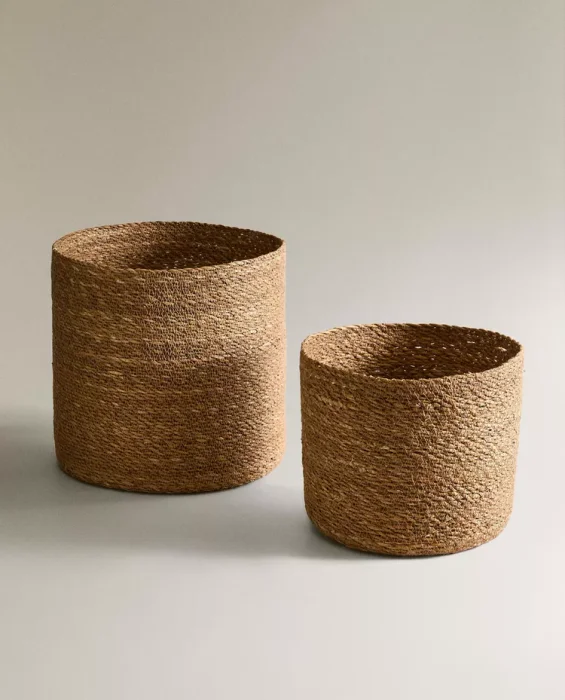 CESTA SEAGRASS CILÍNDRICA en Marrón - Canastos, Uruguay | Zara Home, vista 2