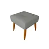Poltrona Alta Patas De Madera Con Puff Tapizado en Gris - Butacas, banquetas y puffs, Uruguay | Muebles Express, vista 4 de 4