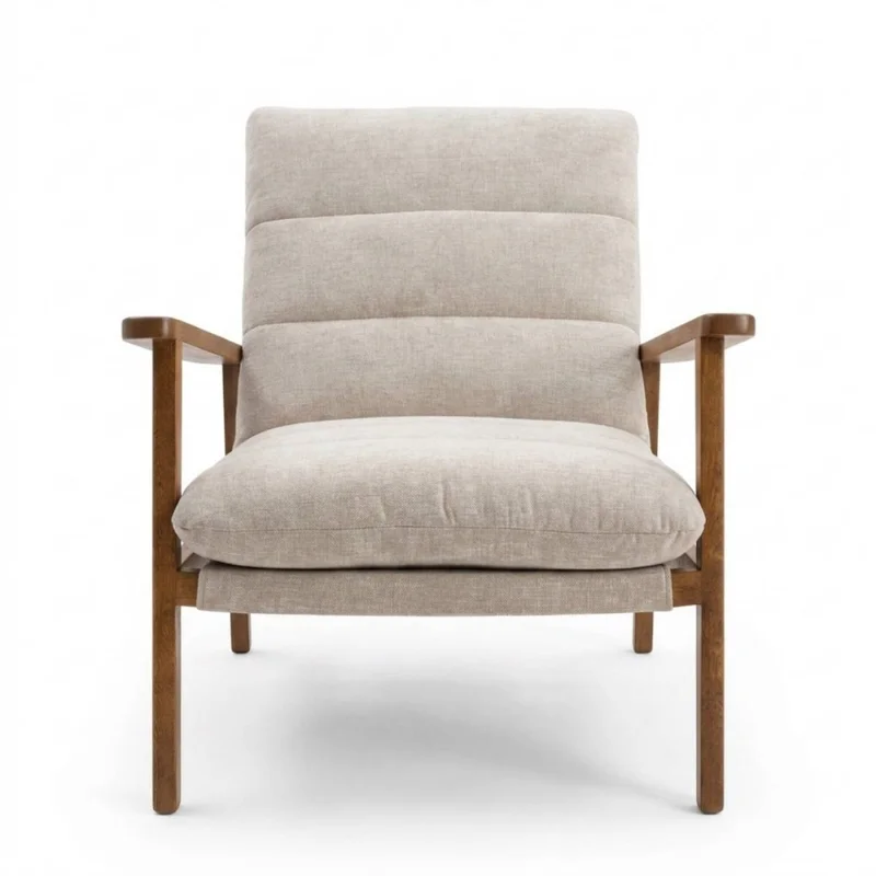 Butaca Serra - Tela Rústica - C51 (Castaño) en Beige, Uruguay | NYR, vista 3
