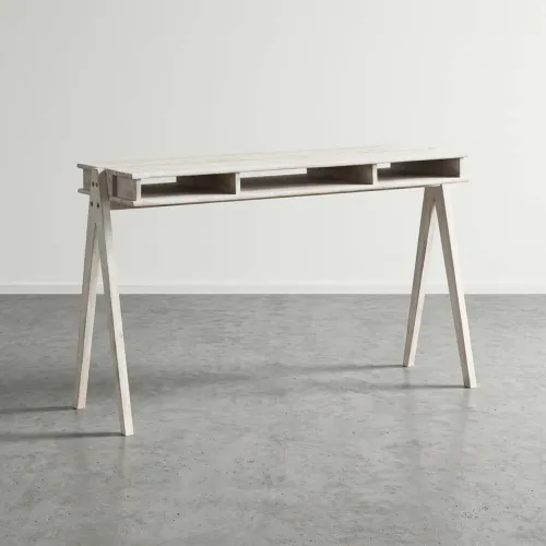 Escritorio Madera-acacia Blanco Cubbie en Beige, Uruguay | Divino