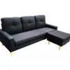 Sofá Negro 3 cuerpos con Chaise JN-2037 - Sillones y sofás, Uruguay | Que Sal Muebleria, vista 3 de 5