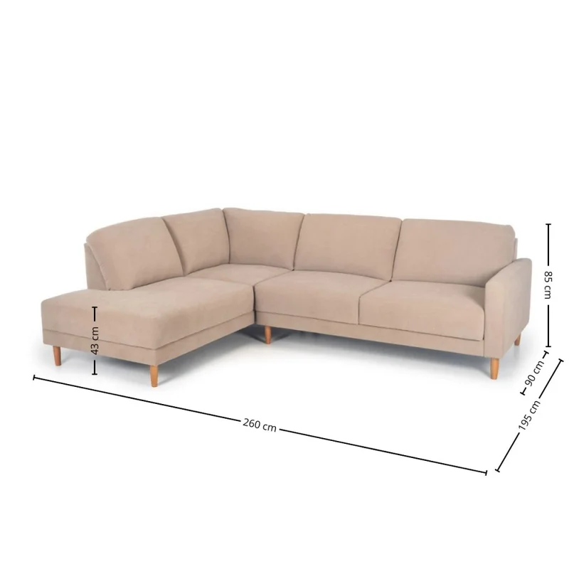 Rinconera Tana - Tela Aquaclean - 3 + Chaise - A fabricar en Beige - Sillones y sofás, Uruguay | Nyr, vista 4